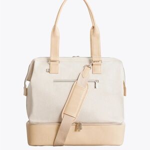 Béis Mini Weekender Beige Travel Tote Bag